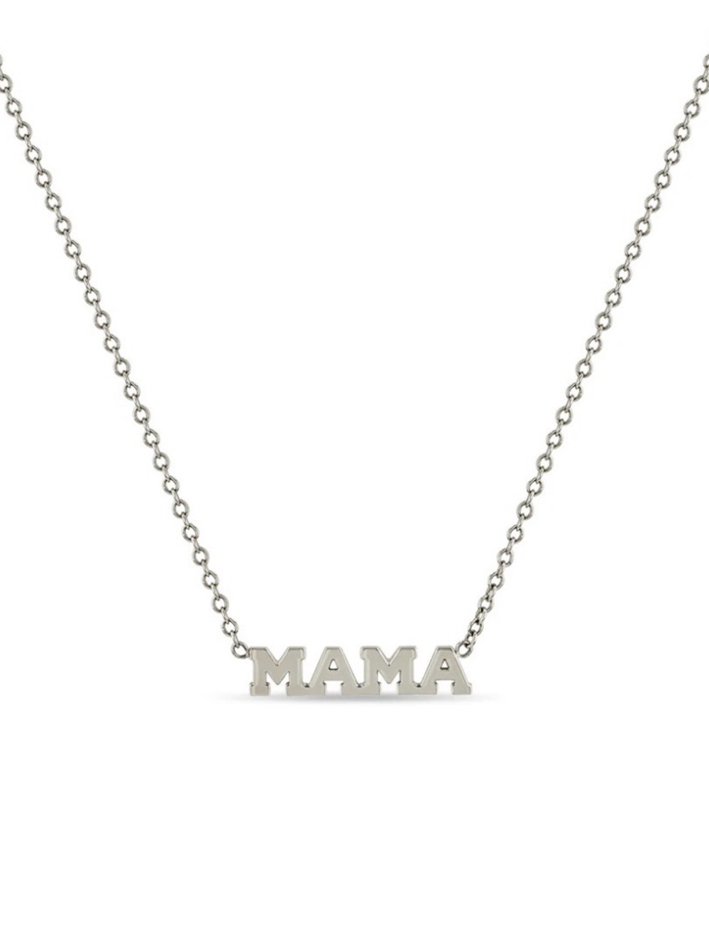 Zoe Chicco 14k White Gold - itty bitty  MAMA Pendant Necklace
